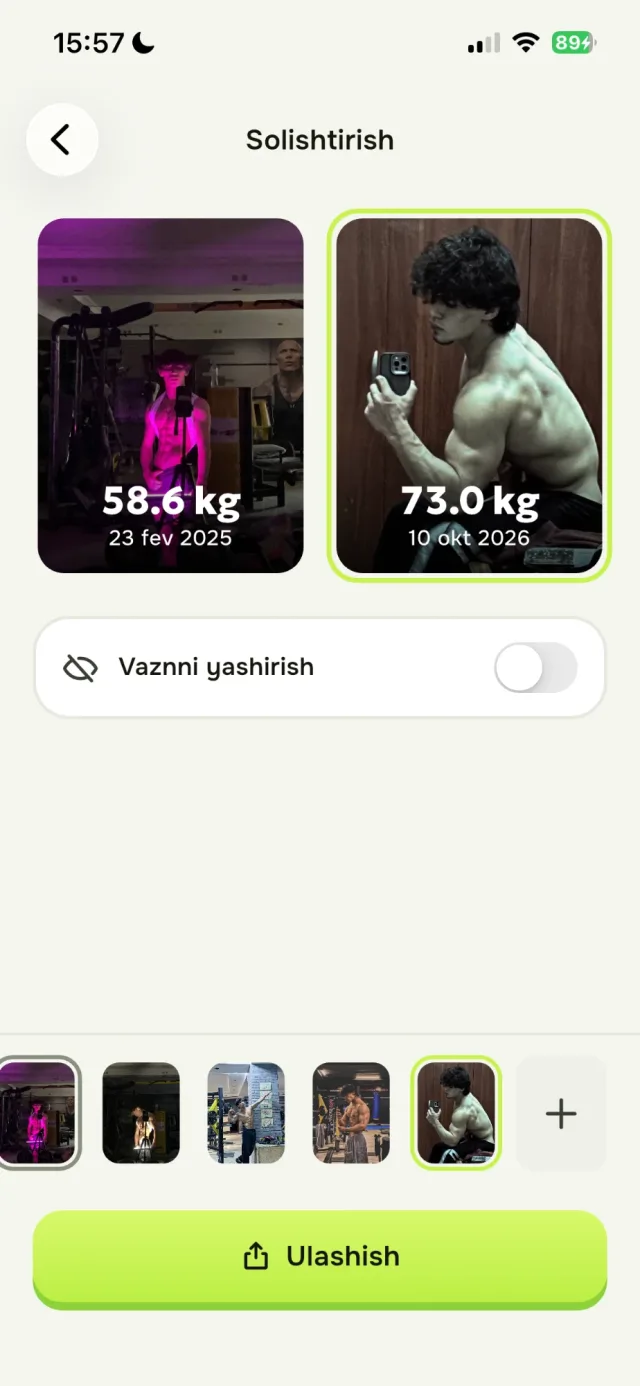 NokPal: progress suratlarini solishtirish